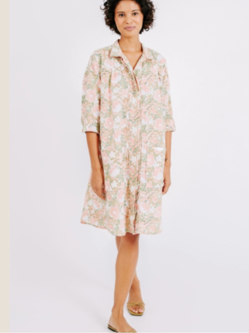 Mirth Womens Marfa snapdragon Bloom floral print button down dress L